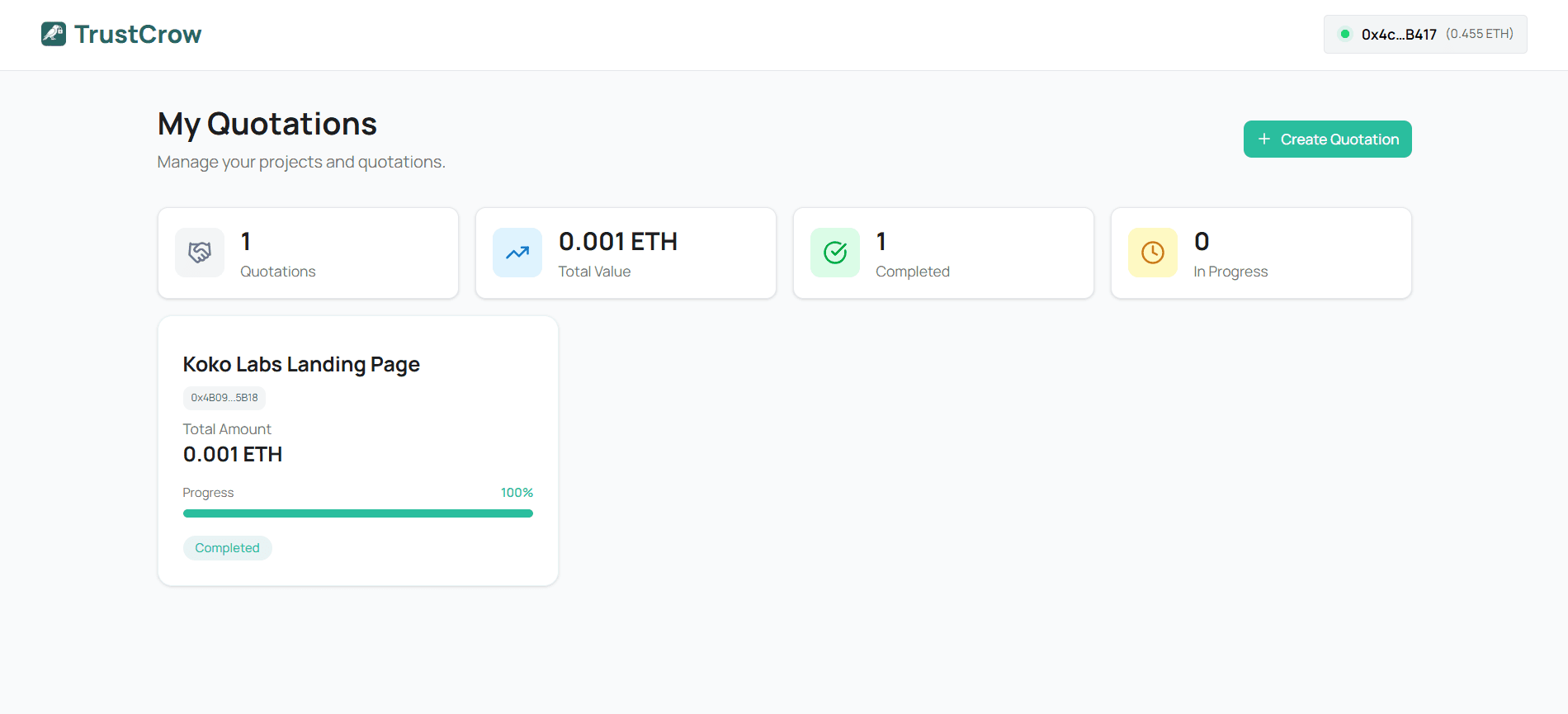 TrustCrow – Smart Contract Based Digital Invoice for Freelancers overview 2