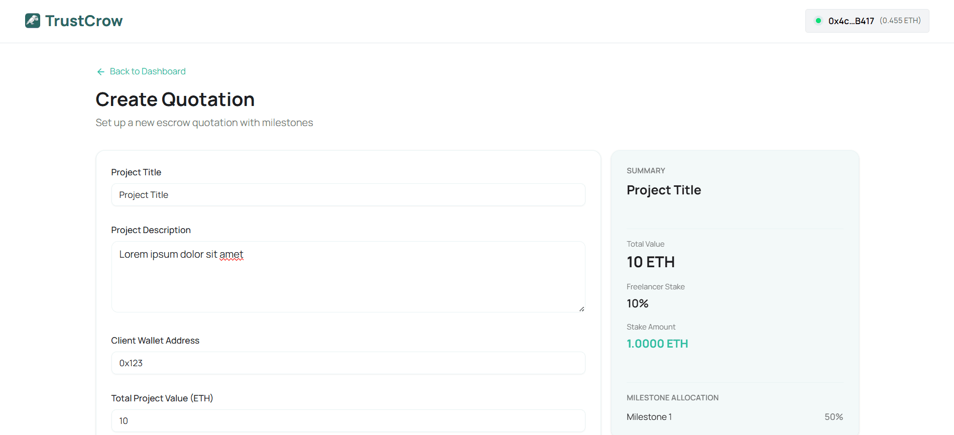 TrustCrow – Smart Contract Based Digital Invoice for Freelancers overview 3
